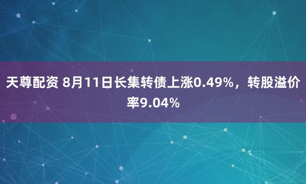 天尊配资 8月11日长集转债上涨0.49%，转股溢价率9.04%